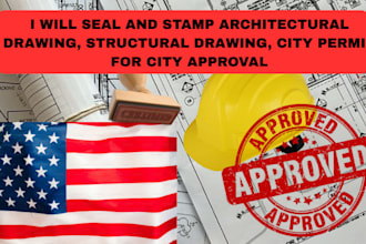 stamp architectural drawing, structural design, permit drawing for house plan