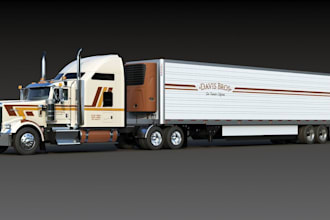 do 3d truck model 3d car, tank, rc vehicle, semi truck cad design 3d rendering