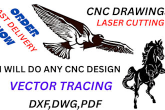 convert any image to cnc design laser cutting, dxf,dwg file