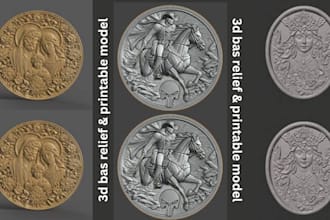 sculpt 3d bas relief 3d coin model 3d medallion cnc design stl for 3d printing