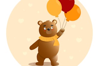 create cute cartoon illustrations of animals