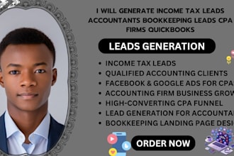 generate income tax leads accountants bookkeeping leads  quickbooks tax finance