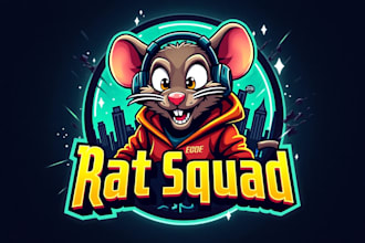 create high quality crazy rat logo with an original concept