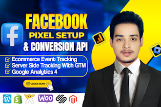 fix or setup meta facebook pixel shopify, tiktok pixel, conversion API, ga4, GTM