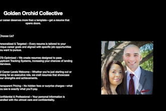 create a professional resume, cover letter, thank you note and optimize linkedin