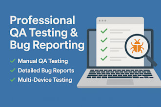 do website testing QA, manual QA testing, usability, speed, bug checks