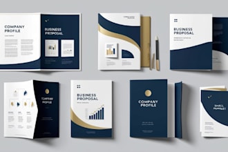 design company profile, brochure business proposal, pamphlet with annual report