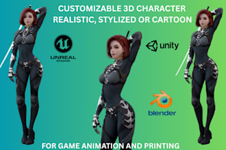 do custom 3d stylized character 3d game character 3d model metahuman character