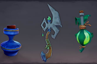 do model of stylized 3d game props or assets for the game