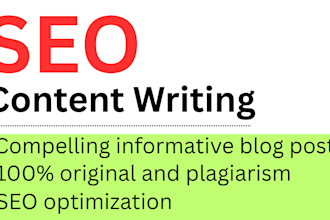 seo content writer and do blog writing in english