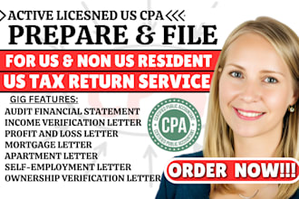 prepare and efile us tax return for individual and business 1040, 1120, 1065