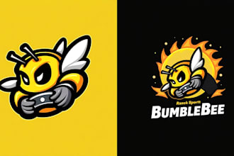 make awesome bumble bee logo with my own creative thinking