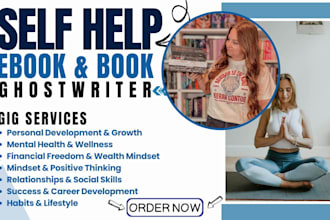 ghostwrite your motivational self help ebook writer mindset, personal growth
