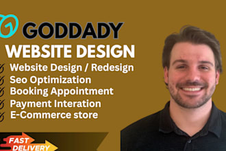 design or redesign a responsive godaddy business website, godaddy landing page