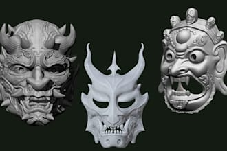 create a 3d model of helmet 3d mask for printing armor 3d cosplay mask