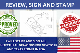 pe stamp and review architectural drawings usa city permit, mep, hvac, adu