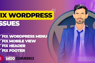 fix wordpress menu, mobile view, and header footer
