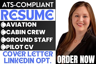 make a professional aviation resume for pilot, cabin crew, ground staff, airline