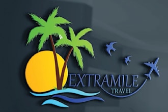 design the best professional travel, hiking, beach logo