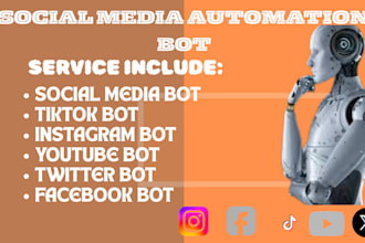 build tiktok auto follow bot, instagram api bot, twitter follow bot, youtube bot