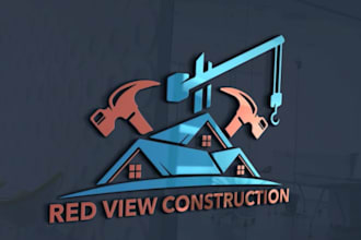 design real estate, roofing, construction logo