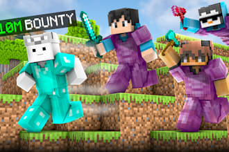 design catchy  youtube thumbnail for minecraft