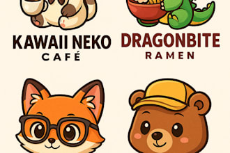 create a custom cute chibi mascot logo in anime style for your brand