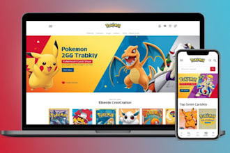 design pokemon website tcg shopify store pokemon game store trading card website