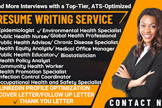 write public health nurse, health policy analyst,  epidemiologist resume