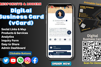 design a modern digital business card or vcard
