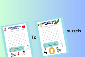 create word search, math, english worksheets for kids