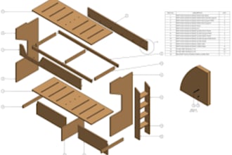 design 3d and 2d shop drawings for furniture woodworking