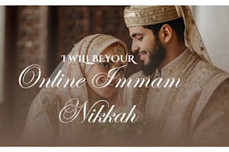 do online nikah, help people do online wedding as imam nikah provide certificate