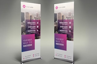 roll up banner, door hanger, rack card, pull up, sign banner