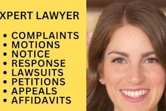 draft legal lawsuits, complaints, petitions, motions, appeals, injunctions