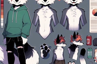draw fursona furry ref sheet illustration anthro feral oc vtuber model avatar