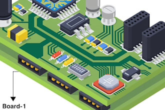 create pcb design schematic and hardware development for 3d model