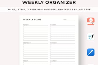 design yearly planner weekly monthly planner canva digital planner calendar