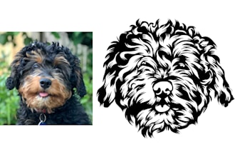turn your pet into a clean black and white for engraving