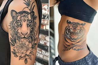 create unique custom tattoo any tattoo design, tattoo artist