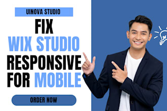 fix wix studio website responsive and fix bugs and layout issues for mobile