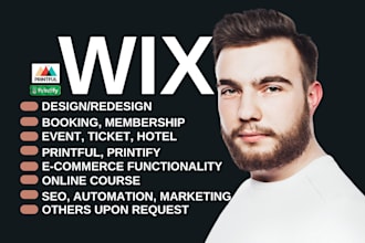 build wix business website membership event ticket ecommerce printful printify