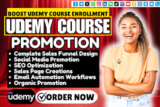 do udemy online course promotion tech education thinkific course sales marketing