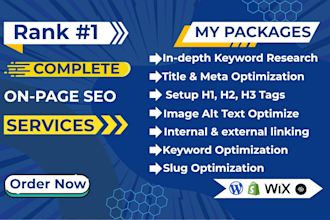 do onpage seo optimization for wordpress shopify wix squarespace website