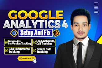 setup google analytics 4, ga4 ecommerce tracking, ads conversion tracking by GTM