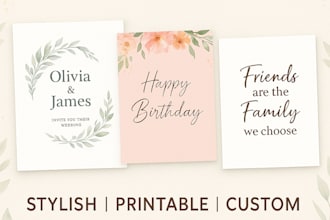 design custom thank you, wedding, and friendship cards with unique style