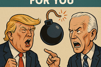 make a political cartoon or editorial illustrations