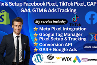 setup meta facebook pixel shopify tiktok pixel API GTM ga4 google ads tracking