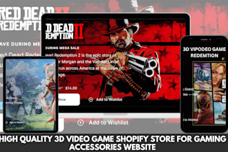 design high quality 3d video games shopify store gaming accessories website