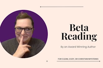 beta read your cozy clean or christian mystery